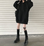2024 Autumn Gothic Women's Oversized Hoodie with Pockets | Streetwear