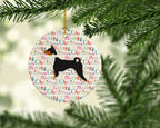 Basenji Merry Christmas Ceramic Ornament