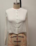 Women's Thin Knit Sweater with Buttons
