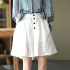 Retro Cotton Linen Casual Loose Shorts for Women