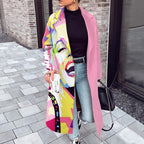 Women's Long Dragon and Phoenix Stitching Coat