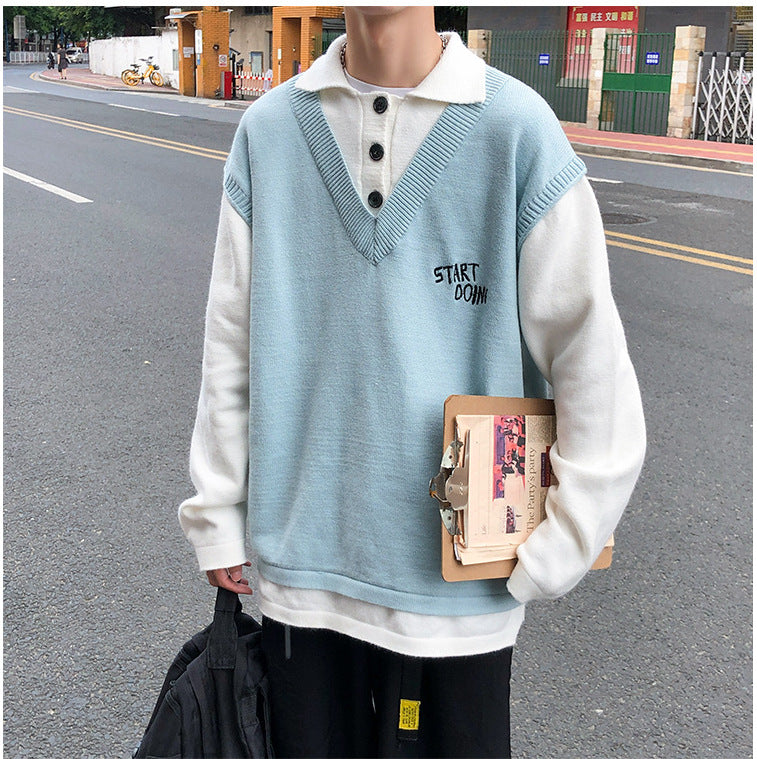 New Ins Couple Loose Sweater for Men