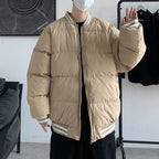 Men's Loose Padded Jacket in Solid Color