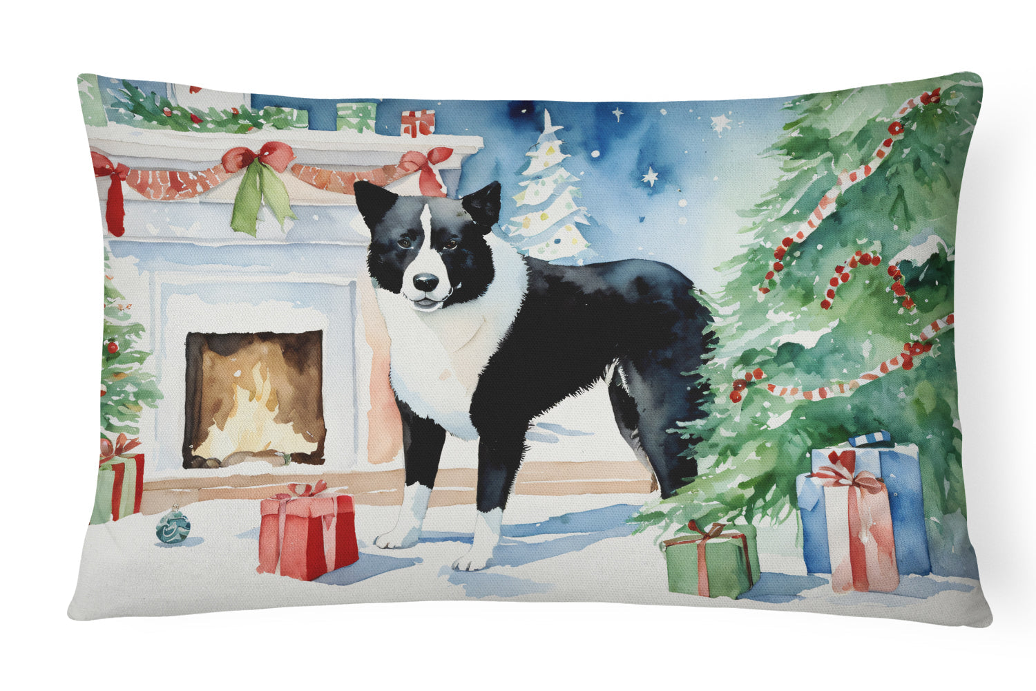 Karelian Bear Dog Cozy Christmas Throw Pillow