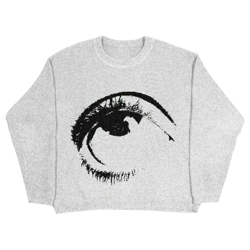 Punk Hip Hop Style Round Neck V-neck Sweater