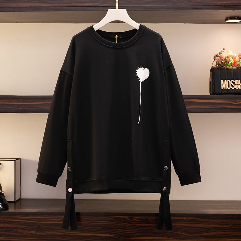 Large Women's Round Neck Pullover Sweater | Streetwear