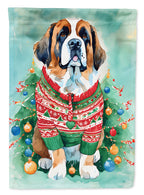 Saint Bernard Christmas Garden Flag