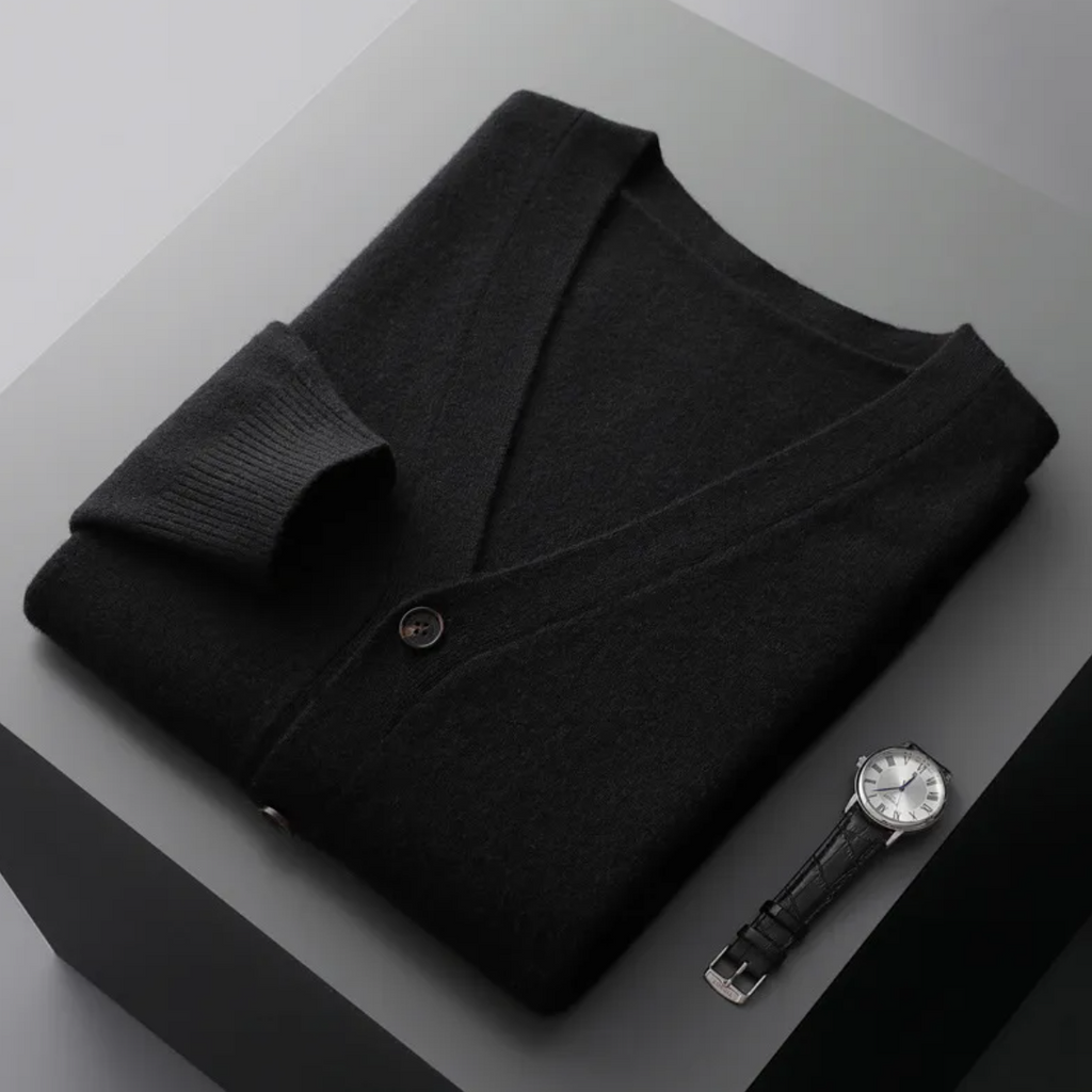 Men's Casual V-Neck Wool Cardigan