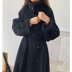 Double-Sided Cashmere Coat for Women, Knee-Length