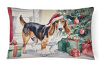 Basset Hound Christmas Throw Pillow
