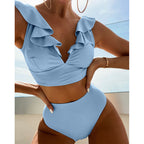 2024 Women's Fashion Ruffled Bikini Swimsuit Set
