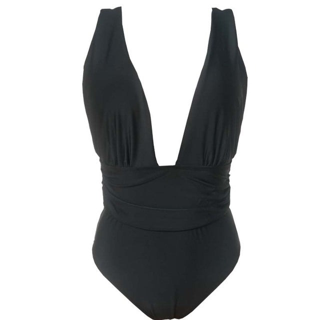 Plus Size Sexy Women's One-Piece Swimsuit (Solid Color)