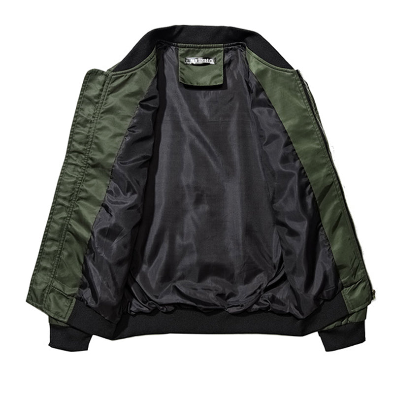 Men's Solid Color Slim Fit Pilot Jacket