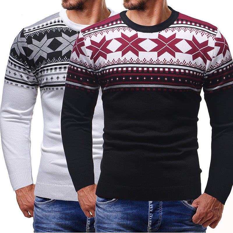 Men's Christmas Sweater with Geometric Patterns