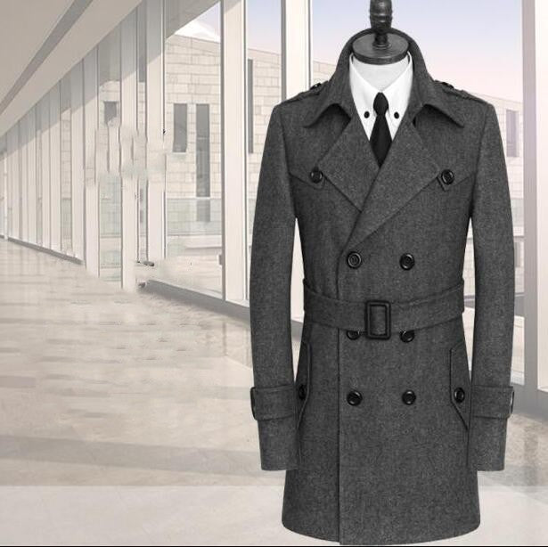 Plus Size Men's Cashmere Coat for Autumn & Winter