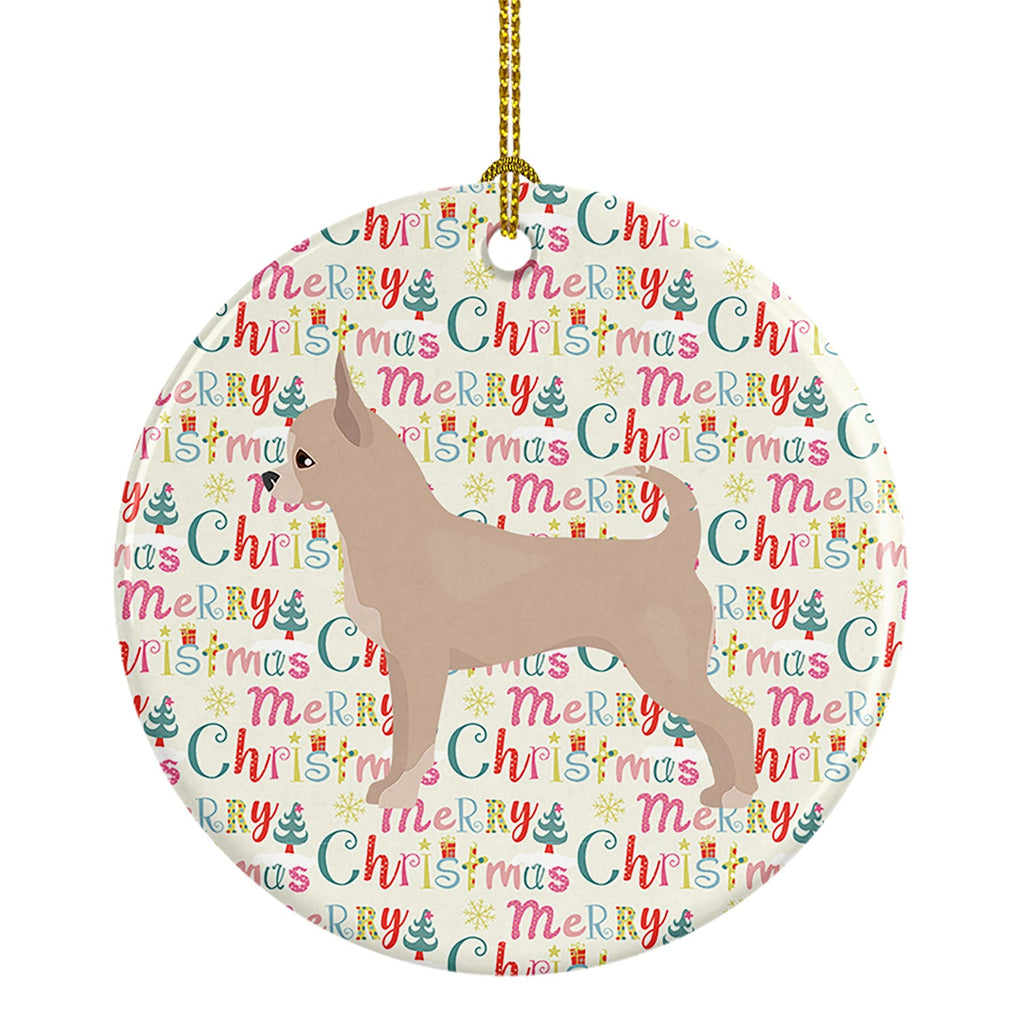 Chihuahua Merry Christmas Ceramic Ornament