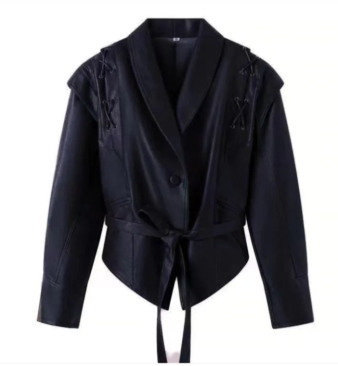 Loose-Fit Polyester Long Sleeve Coat