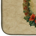 Norwich Terrier Christmas Flowers Dish Drying Mat