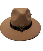 Wool Fedora Hat With Punk Ribbon | Embroidered Cap