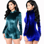 Velvet Long Sleeve Bodysuit for Women - Autumn Collection
