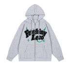 Fraehiny Printed Hooded Cardigan Sweater Coat