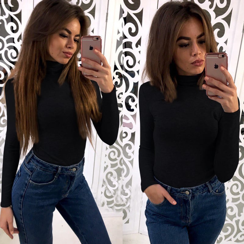 Long Sleeve Turtleneck Pullover for Women | Streetwear