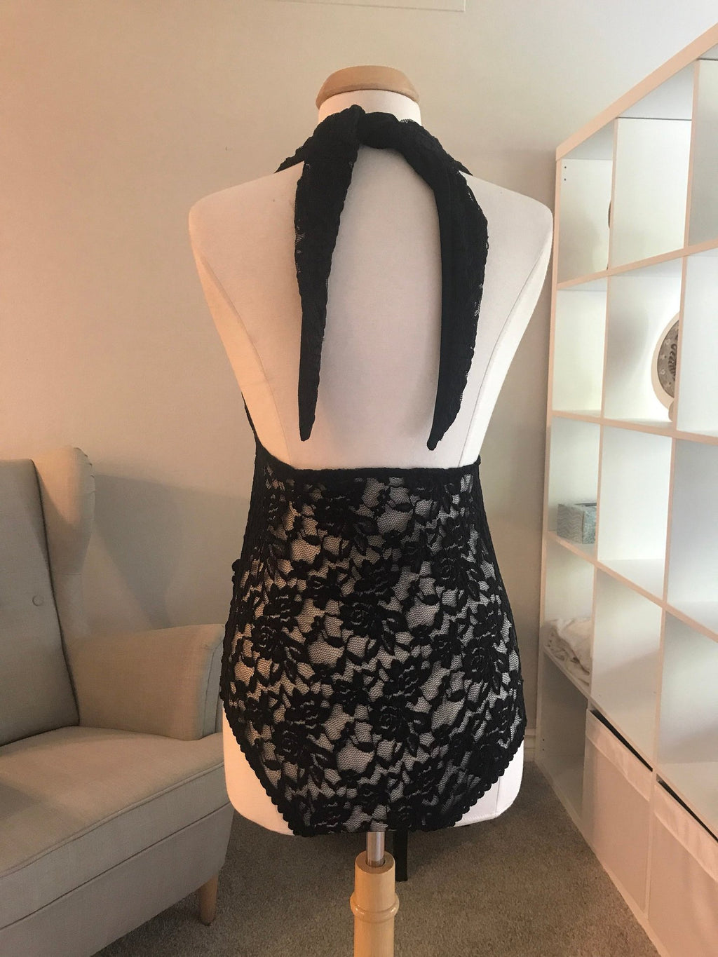 Lace Backless Maternity Bodysuit with Adjustable Straps