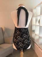 Lace Backless Maternity Bodysuit with Adjustable Straps