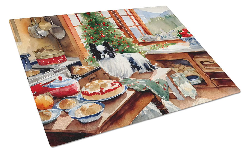 Japanese Chin Christmas Cookies Glass Cutting Board