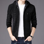 Men's Winter Knit Cardigan with Zipper Jacket