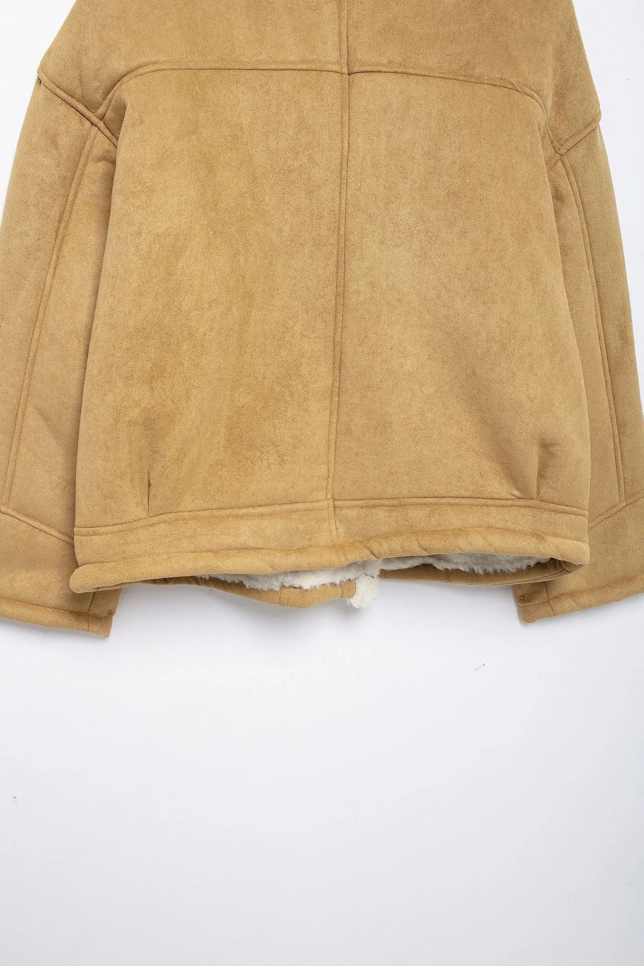 Fashion Loose And Warm Vintage Lamb Wool Khaki Coat