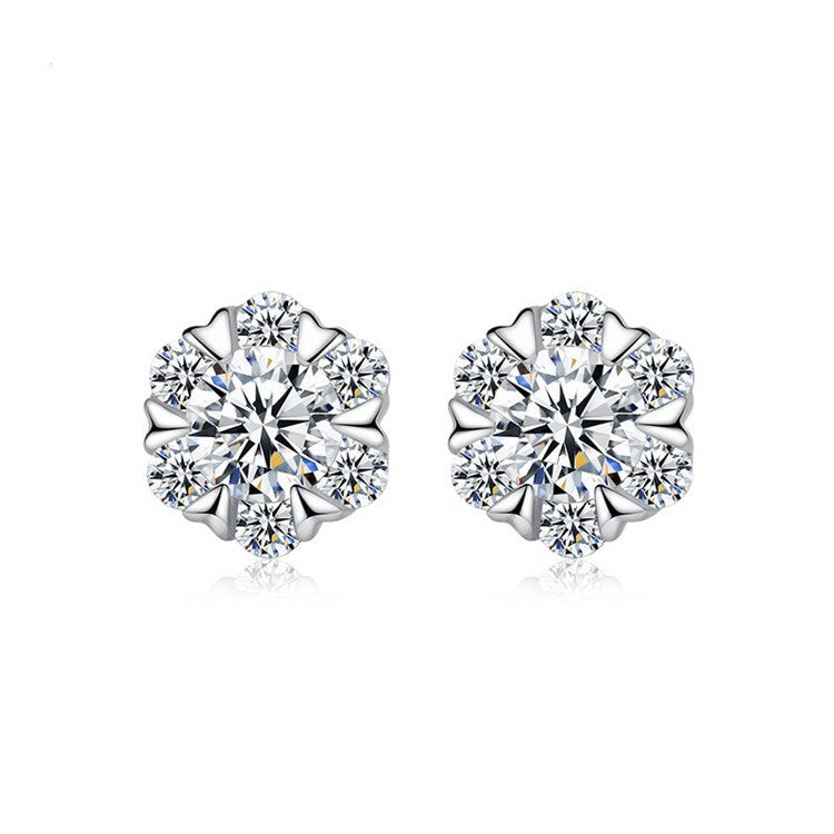 Silver Snowflake Earrings for Women, Christmas Gift