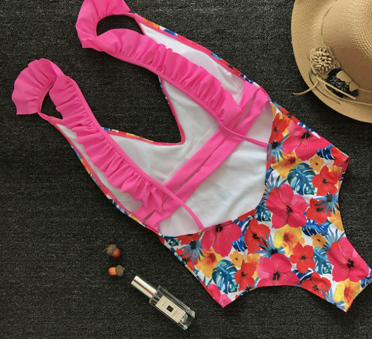 One-Piece Swimsuit, Sexy Women's Solid Color Bikini