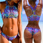 Women's One-Piece Bikini Swimsuit with Floral Print