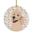 Poodle Standard Cafe Au Lait Christmas Ceramic Ornament