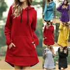 Women's Hooded Sweatshirt Dress with Pockets | Streetwear