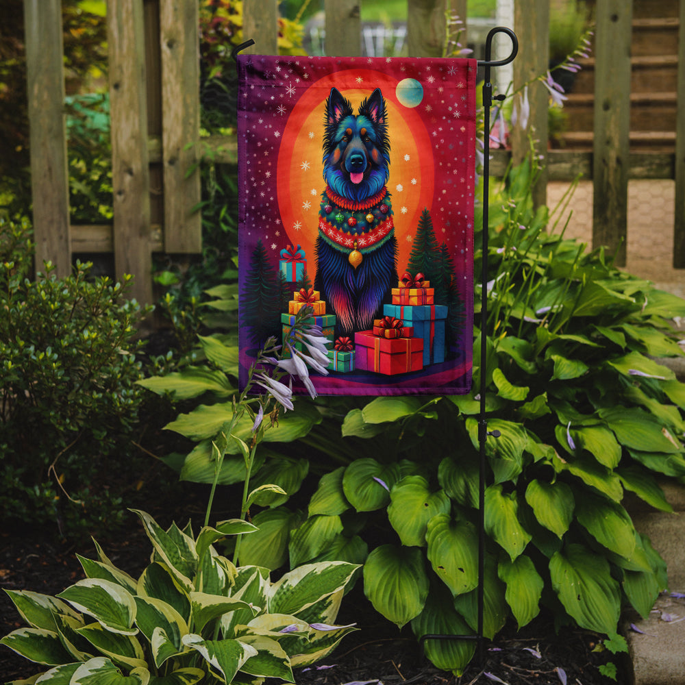 Belgian Sheepdog Holiday Christmas Garden Flag
