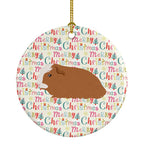Crested Guinea Pig Christmas Ceramic Ornament