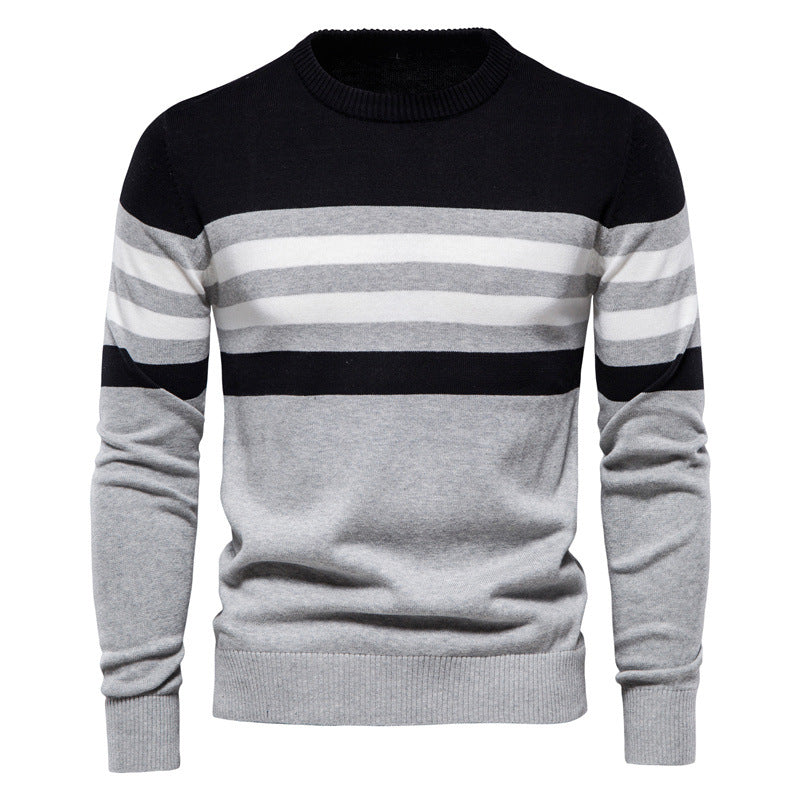 Men's Cotton Striped Pullover Sweater - Plus Size 5XL | Streetwear