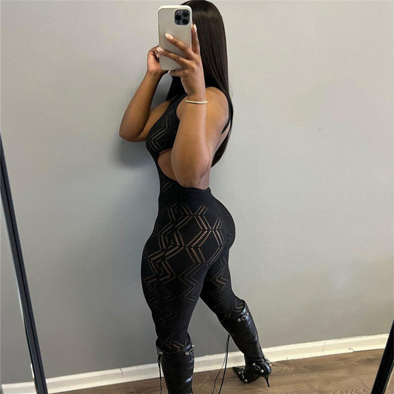 2023 Summer Women's Sexy Backless Bodysuit Jumpsuit