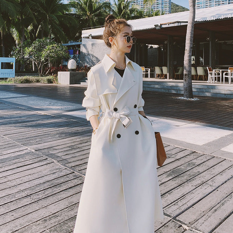 British Style Slimming Knee-Length Loose Coat