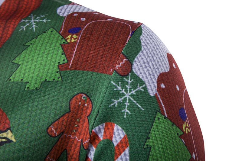 3D Christmas Tree Men's Long Sleeve T-Shirt with Tie | Streetwear
