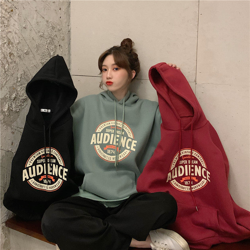 Harajuku Style Women's Letter Print Hooded Sweatshirt | Streetwear