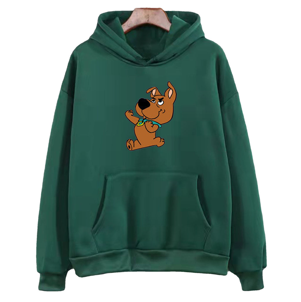 Printed Versatile Loose Thin Casual Hooded Sweater