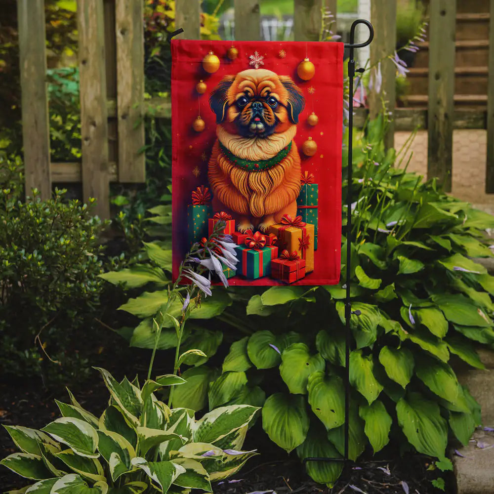 Pekingese Holiday Christmas Garden Flag