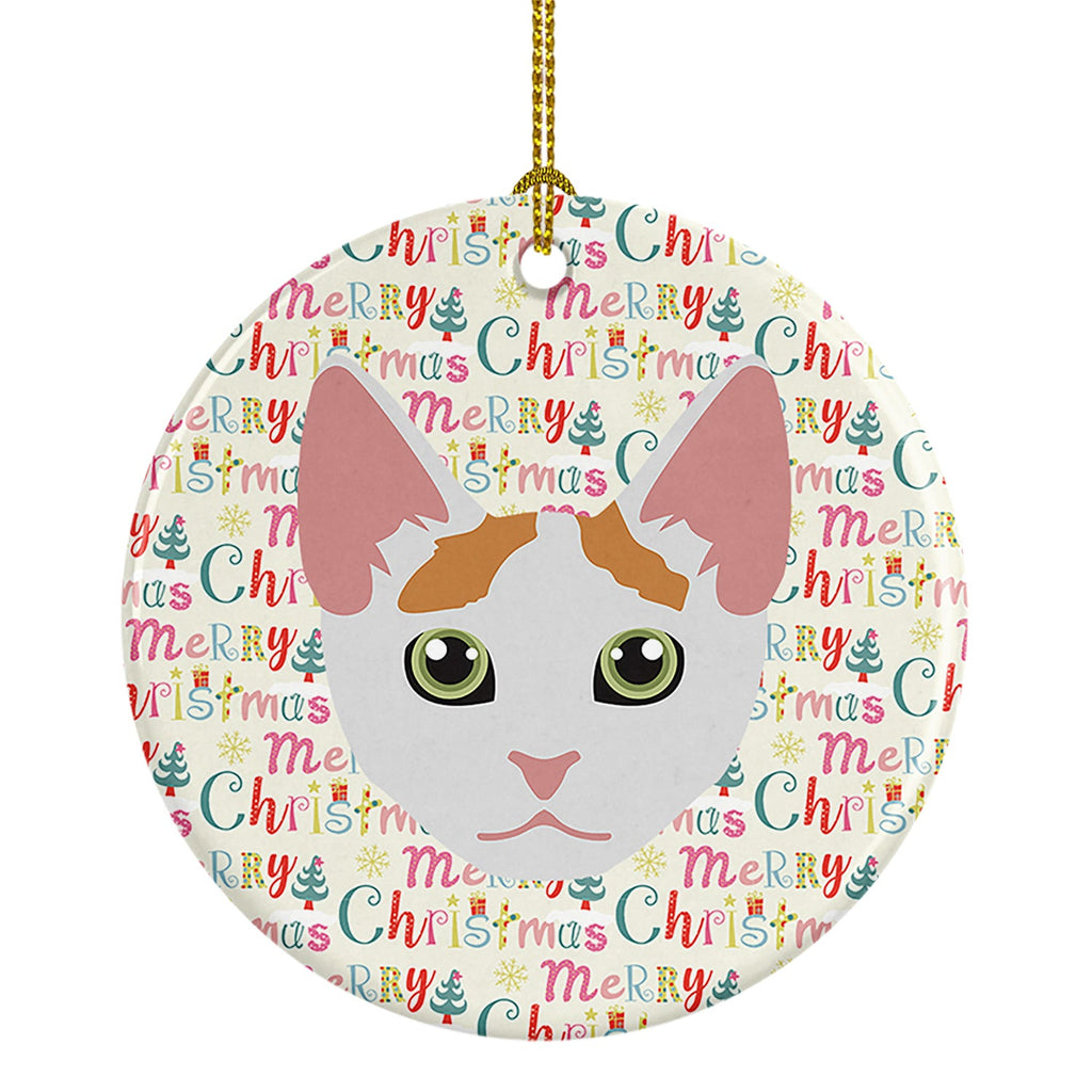 Japanese Bobtail Cat Christmas Ceramic Ornament