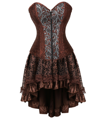 Brown Corset Two-Piece Set - Factory Direct Supply