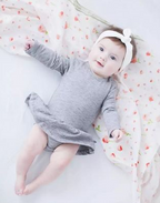 INS Baby Cotton Long Sleeve Bodysuit with Skirt