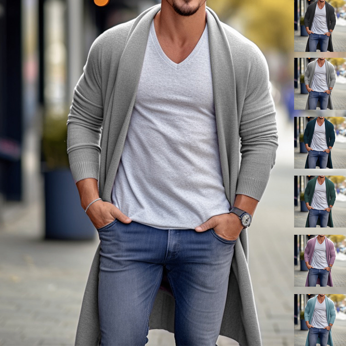 Men's Oversized Long Wool Coat