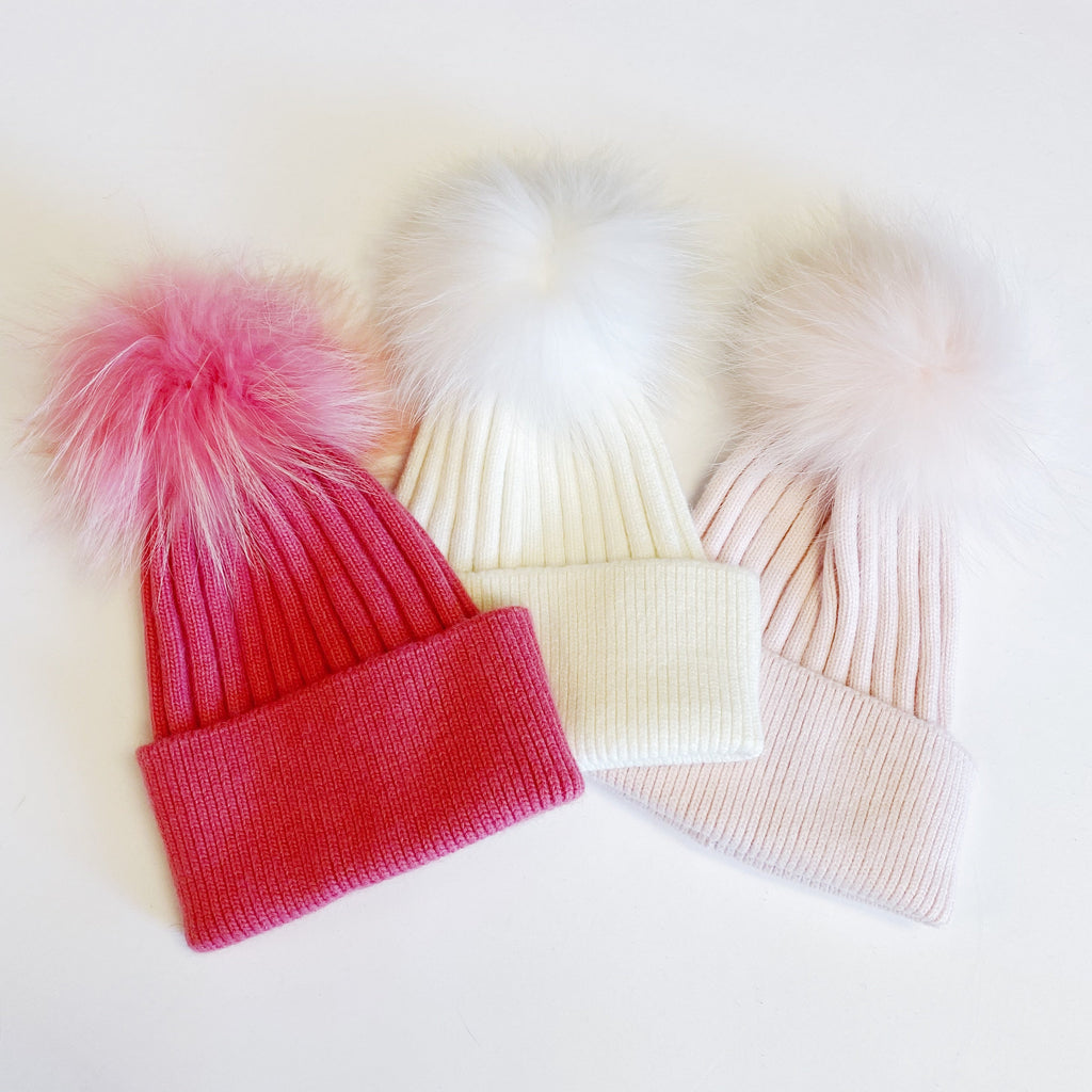 Pure Angora Fur Luxe Beanie | Embroidered Cap